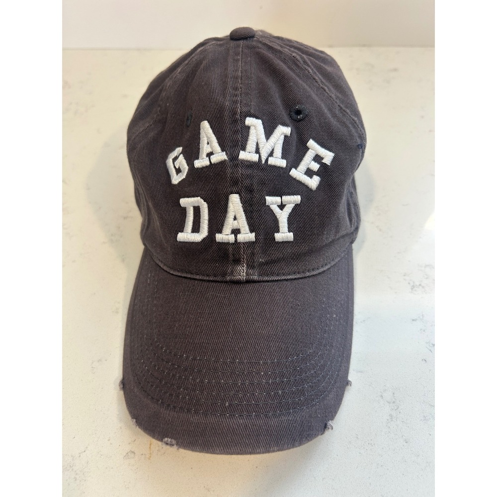 Express‎ Game Day Embroidered Baseball Hat Washed Black Distressed Cap OSFM